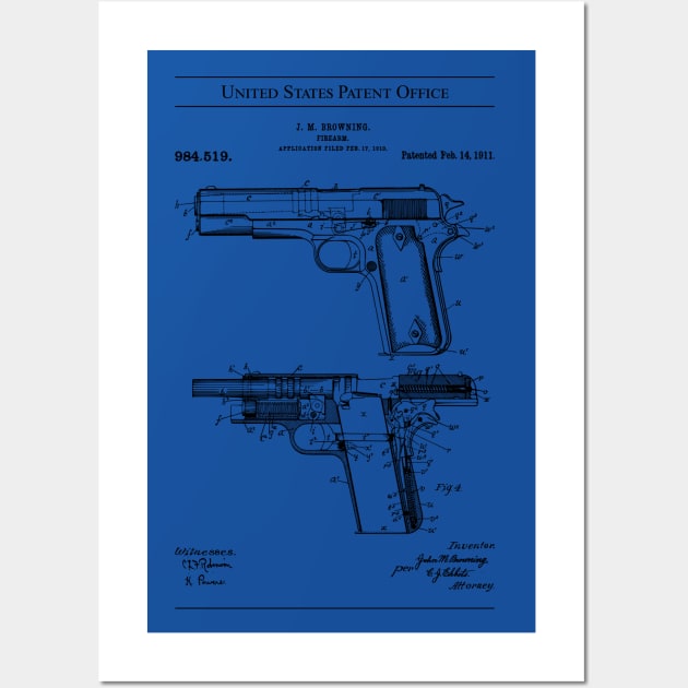 US Patent - Browning M1911 Wall Art by Taylor'd Designs